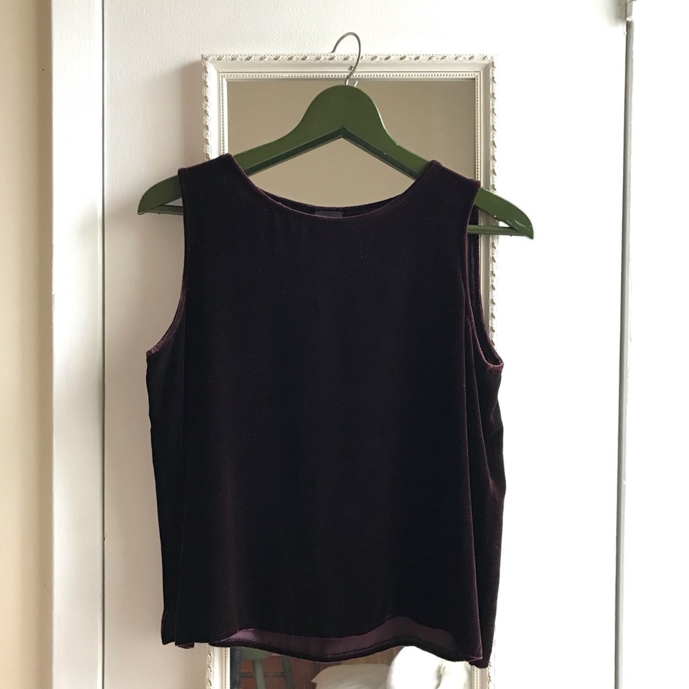 Eileen Fisher dark purple velvet vest